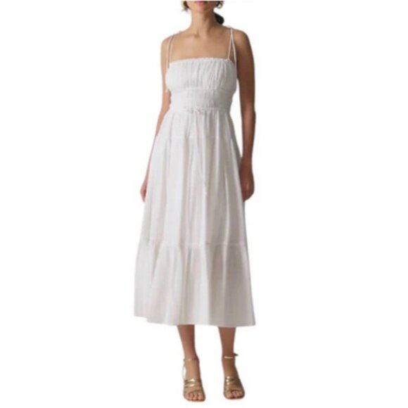 J.Crew CA633 Clio Dress in Textured Gauze Maxi Dress Smocked Sz M Beachy Resort - Picture 1 of 7